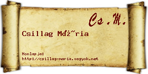 Csillag Mária névjegykártya